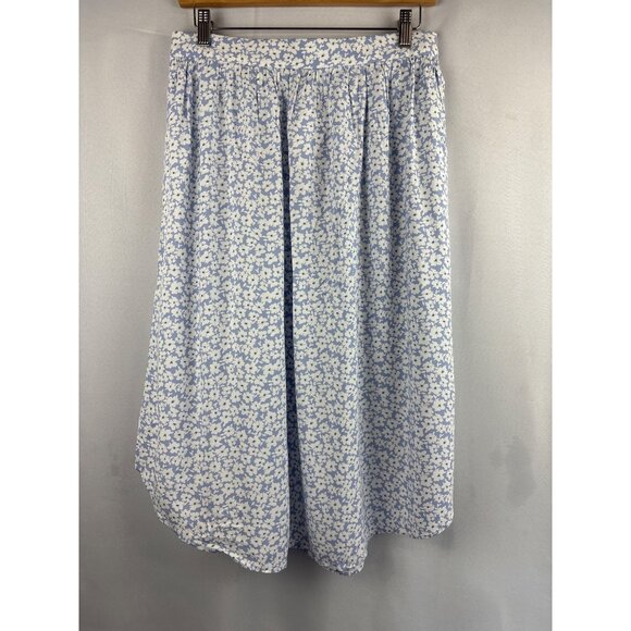 J.Crew Womens Blue Floral Print Midi Skirt M Lenzing Ecovero Fabric - Picture 1 of 5